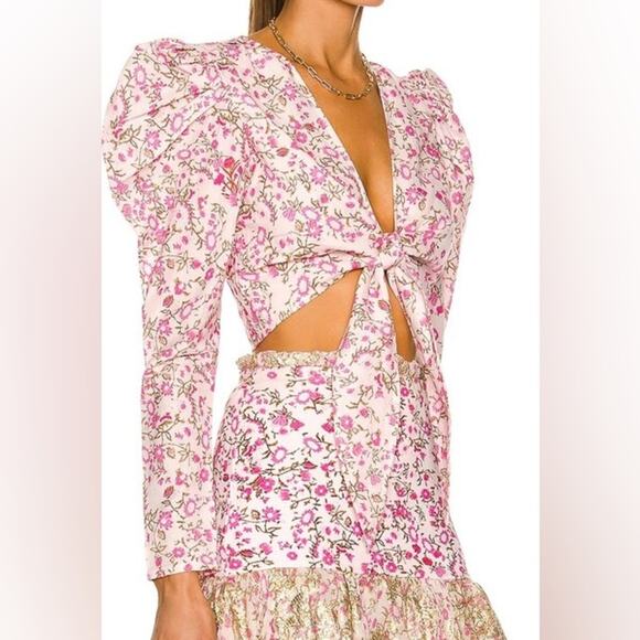 HEMANT AND NANDITA Hera Crop Top in Orchid Pink Women’s Sz M - Picture 4 of 9